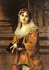 Charles Louis Lucien Muller A Young Woman Outside a Church painting